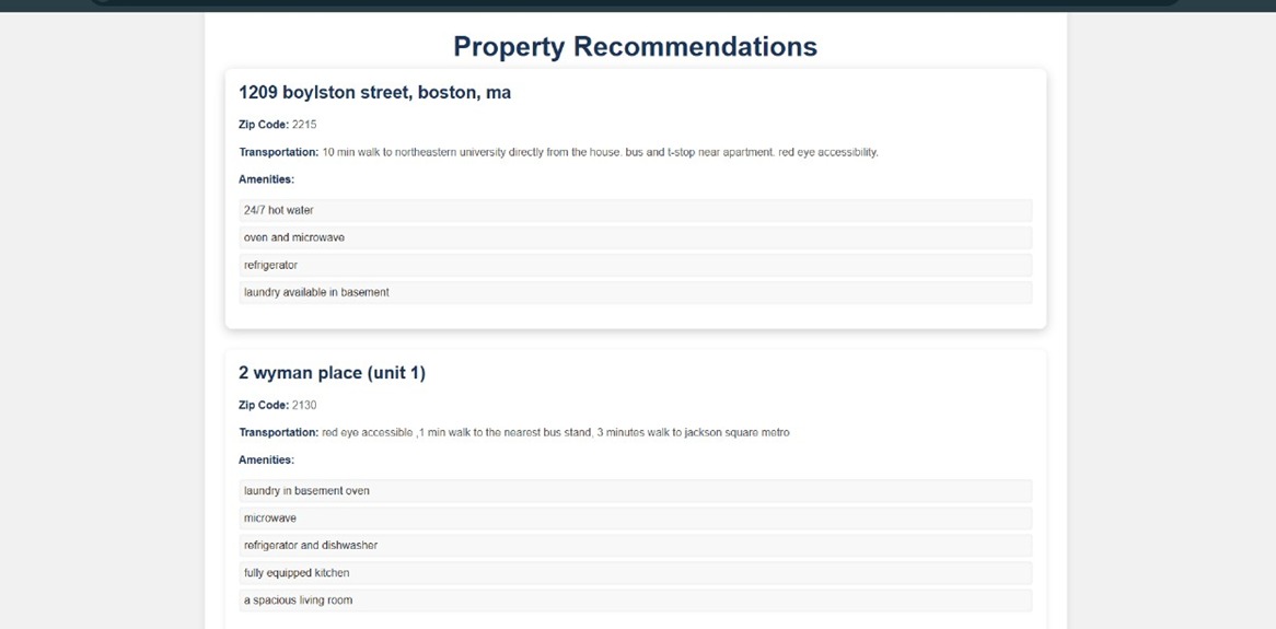Recommendation System for Housing